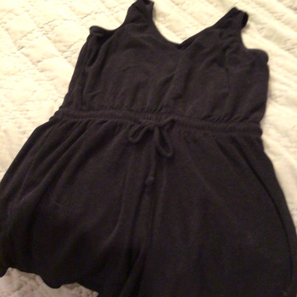 Black terry romper